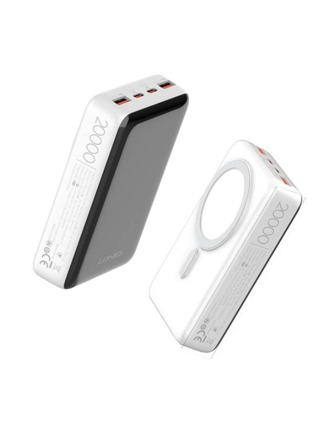 LDNIO 20000mAh Magnetic Wireless Power Bank with 15W Wireless Charging, 22.5W PD and QC Fast Charging Portable Charger, USB-C and USB-A High Capacity Battery Pack with LED Display, Compatible with iPhone, Samsung Galaxy, Android Phones, Tablets and Qi-Enabled Devices - Image 1