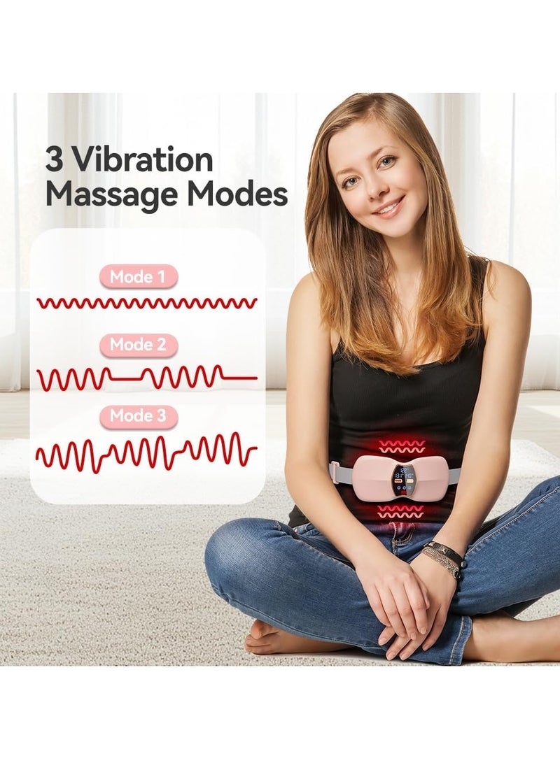 وسادة تدفئة لتقلصات الدورة الشهرية، وسادة تدفئة محمولة لاسلكية، 3 تعديلات لدرجة الحرارة و3 أوضاع اهتزازية (وردي) - Image 2