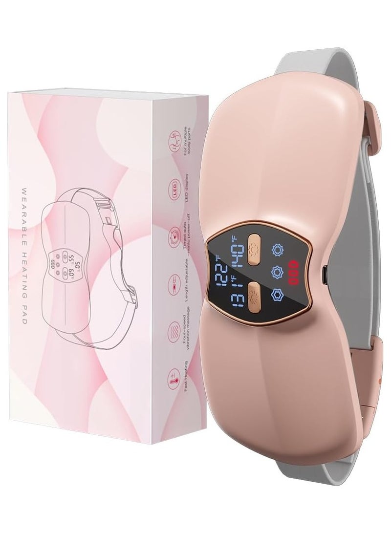 وسادة تدفئة لتقلصات الدورة الشهرية، وسادة تدفئة محمولة لاسلكية، 3 تعديلات لدرجة الحرارة و3 أوضاع اهتزازية (وردي) - Image 1