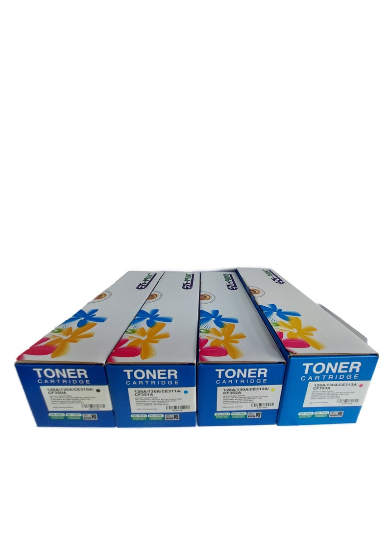 Compatible with 130A CF350A CF351A CF352A CF353A Color Toner Set  HP Laserjet Pro M175 M175nw M175a M176n M177fw Printer (Black Blue Yellow Magenta)