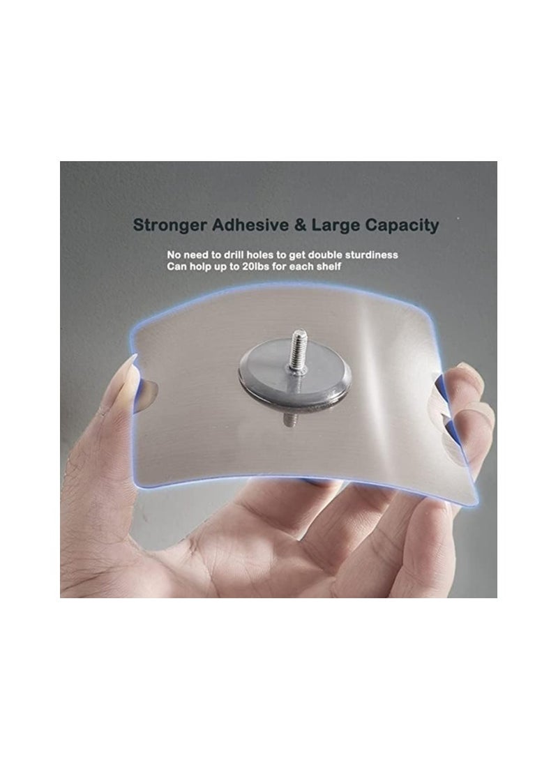 Dubkart Shower Caddy Shelf Pack of 2, No Drilling Wall Mounted Shower Organizer, Rustproof Bath Storage Basket for Bathroom Toilet Kitchen Black - Image 5