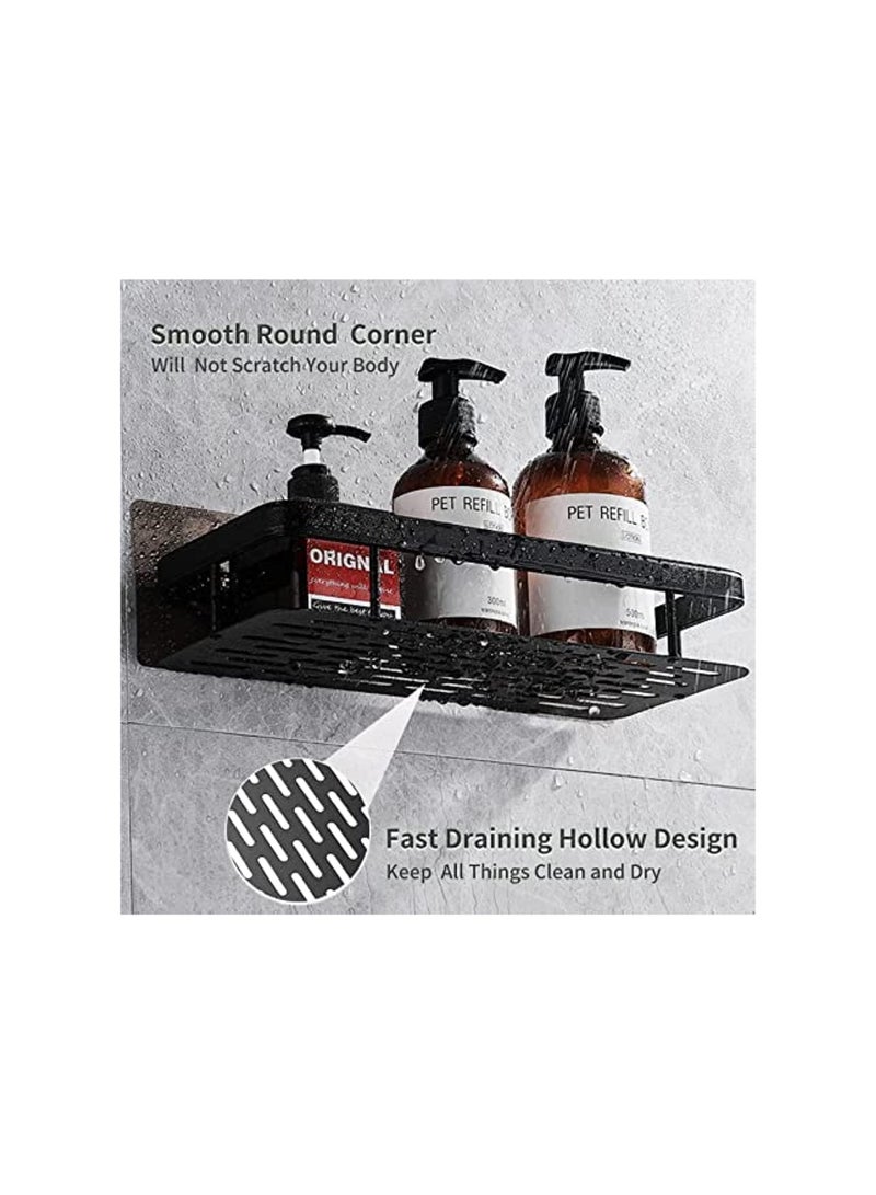 Dubkart Shower Caddy Shelf Pack of 2, No Drilling Wall Mounted Shower Organizer, Rustproof Bath Storage Basket for Bathroom Toilet Kitchen Black - Image 4