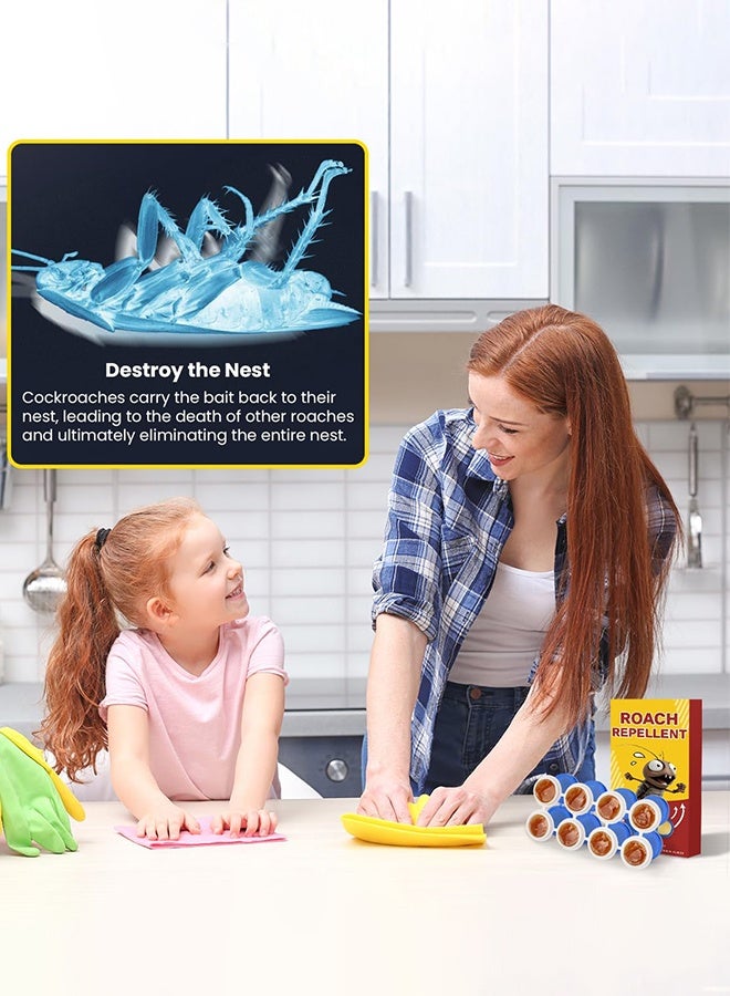 Professional Strength Cockroach Gel Bait, 8 Pack Effective Roach Killer Consume Bait for Heavy Infestations, Pet Safe Formula for Control in Cracks Crevices Walls - Image 2