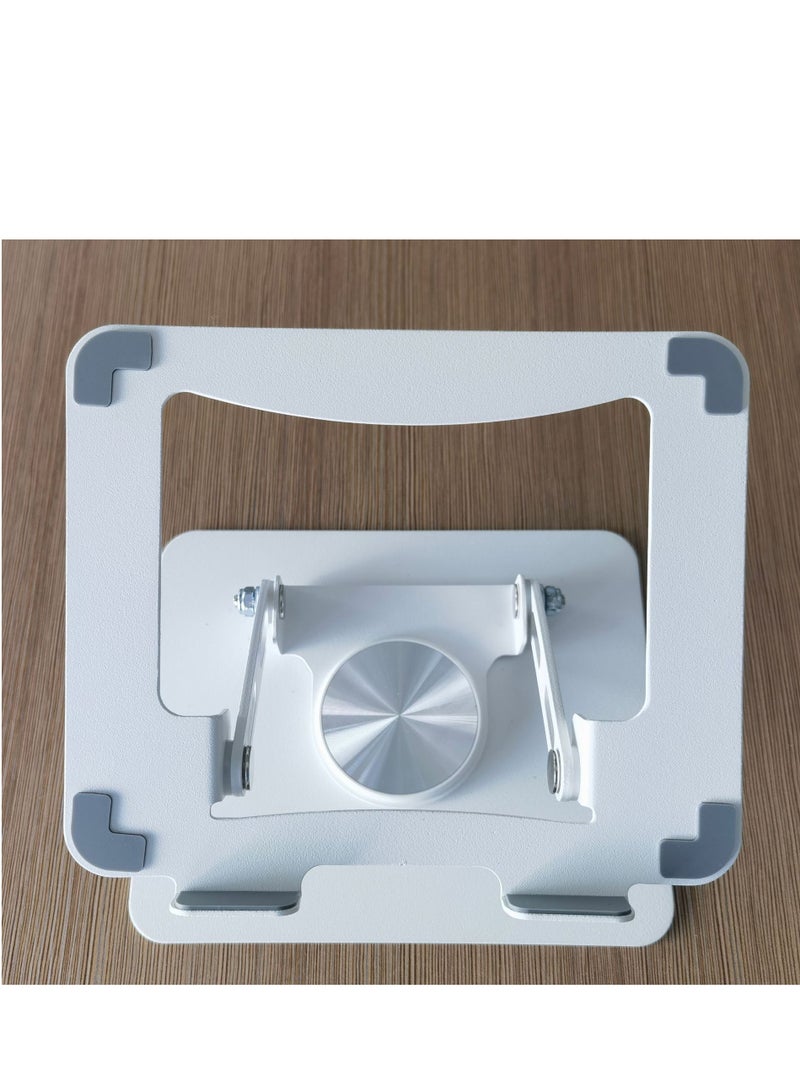 Oregon 360 Degree Metal Laptop Folding Stand Tablet Mobile Phone Desktop Lift Height Enhancement Heat Dissipation Swivel Stand Colour: White - Image 1