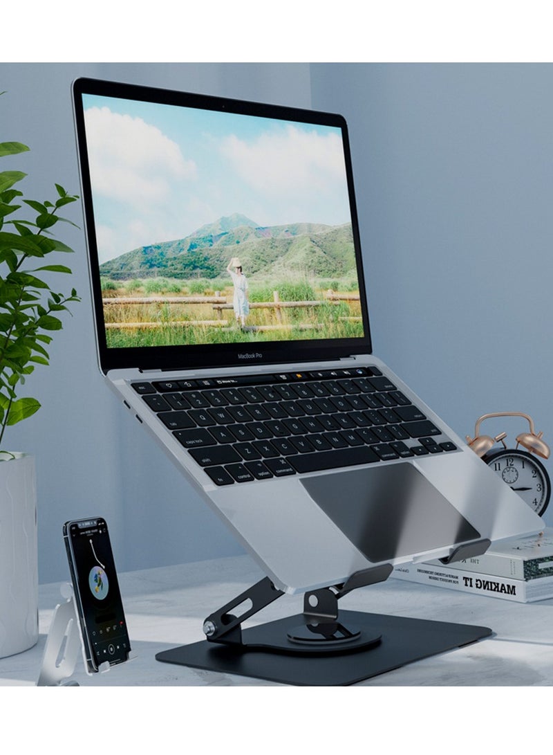 Oregon 360 Degree Metal Laptop Folding Stand Tablet Mobile Phone Desktop Lift Height Enhancement Heat Dissipation Swivel Stand Colour: White - Image 2