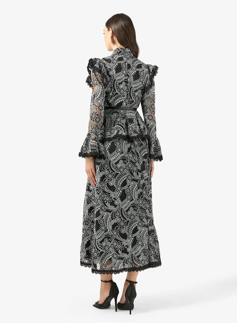 خزانة فستان دانتيل بخصر بيبلوم - Image 2