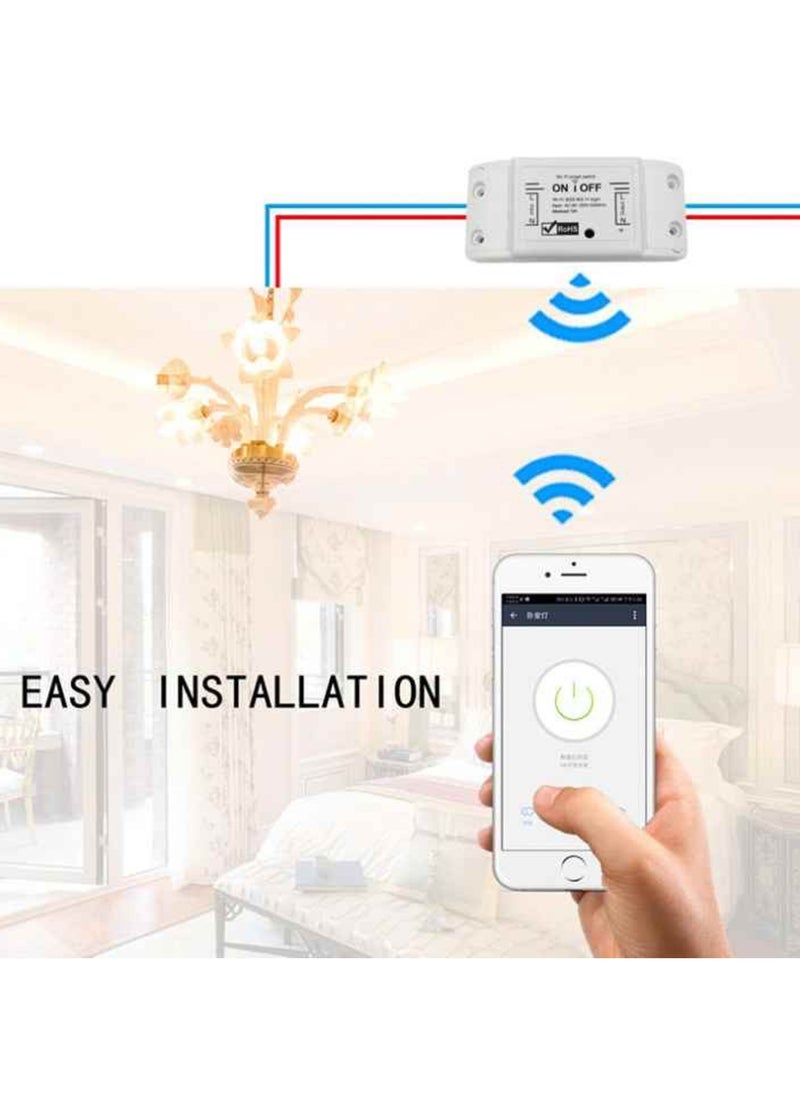 Smart Home Wireless Wifi relay switch, Neutral Wire Required, No Hub Required, Compatible with Google Home & Alexa, Push Button & App Remote Control, Timing Function & Voice Control (Pack of 4)