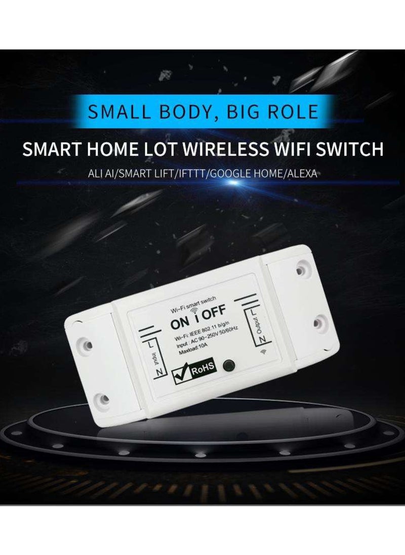 Smart Home Wireless Wifi relay switch, Neutral Wire Required, No Hub Required, Compatible with Google Home & Alexa, Push Button & App Remote Control, Timing Function & Voice Control (Pack of 4)