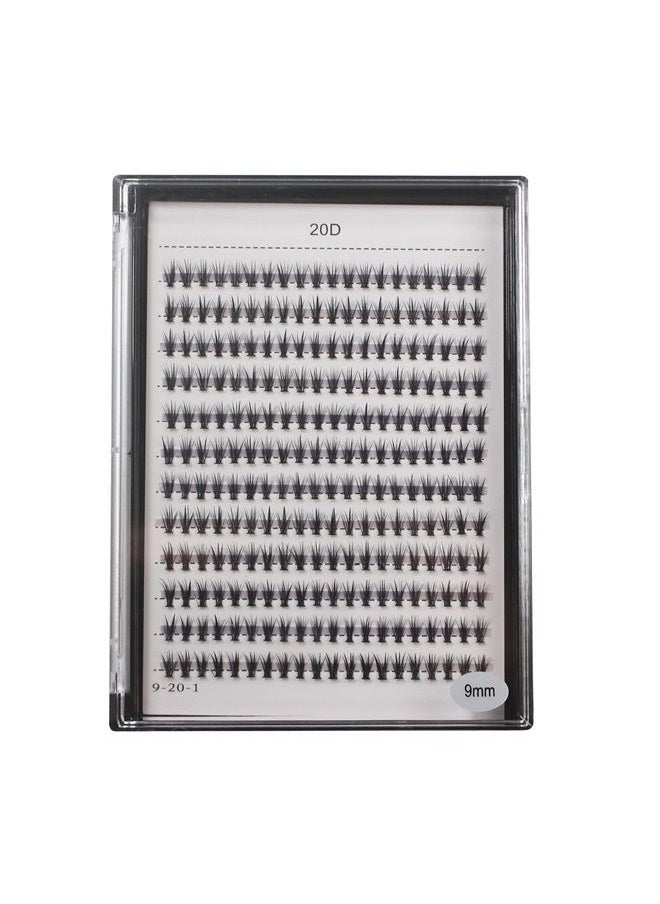 Bodermincer 240pcs C Curl 20D Cluster Eyelashes 0.07mm 20D-8mm to 20D-20mmTo Choose Professional Makeup Individual Cluster Eye Lashes False Lasehs Cluster Wholesale Bulk (20D-9mm)  - Image 1
