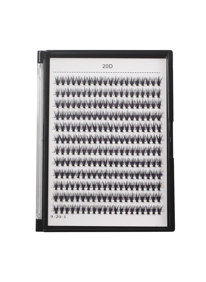 Bodermincer 240pcs C Curl 20D Cluster Eyelashes 0.07mm 20D-8mm to 20D-20mmTo Choose Professional Makeup Individual Cluster Eye Lashes False Lasehs Cluster Wholesale Bulk (20D-9mm)  - Image 2