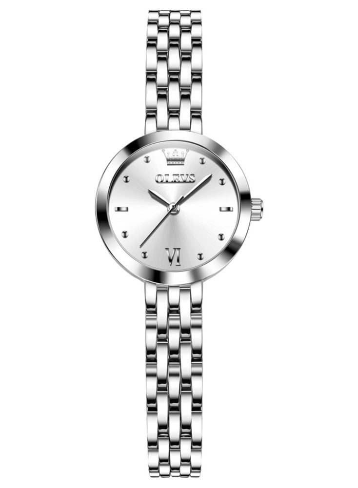 أوليفز ساعات نسائية فضية أنيقة بسيطة كوارتز ساعة نسائية مقاومة للماء من الفولاذ المقاوم للصدأ - Image 1