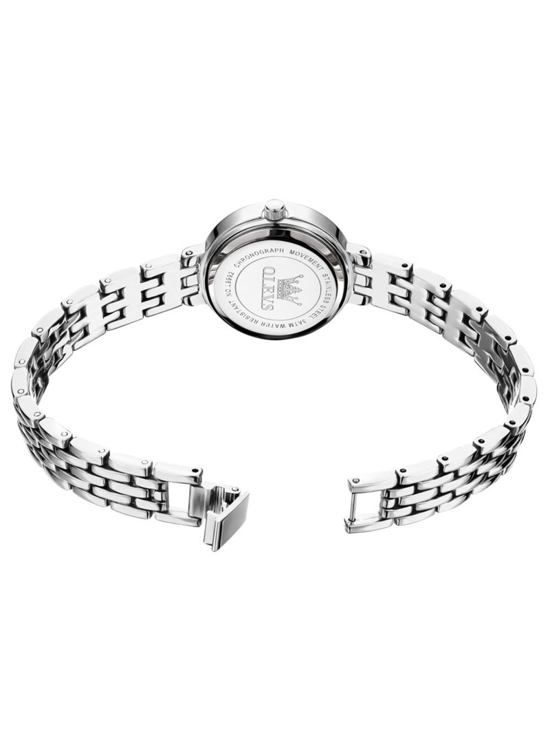 أوليفز ساعات نسائية فضية أنيقة بسيطة كوارتز ساعة نسائية مقاومة للماء من الفولاذ المقاوم للصدأ - Image 3