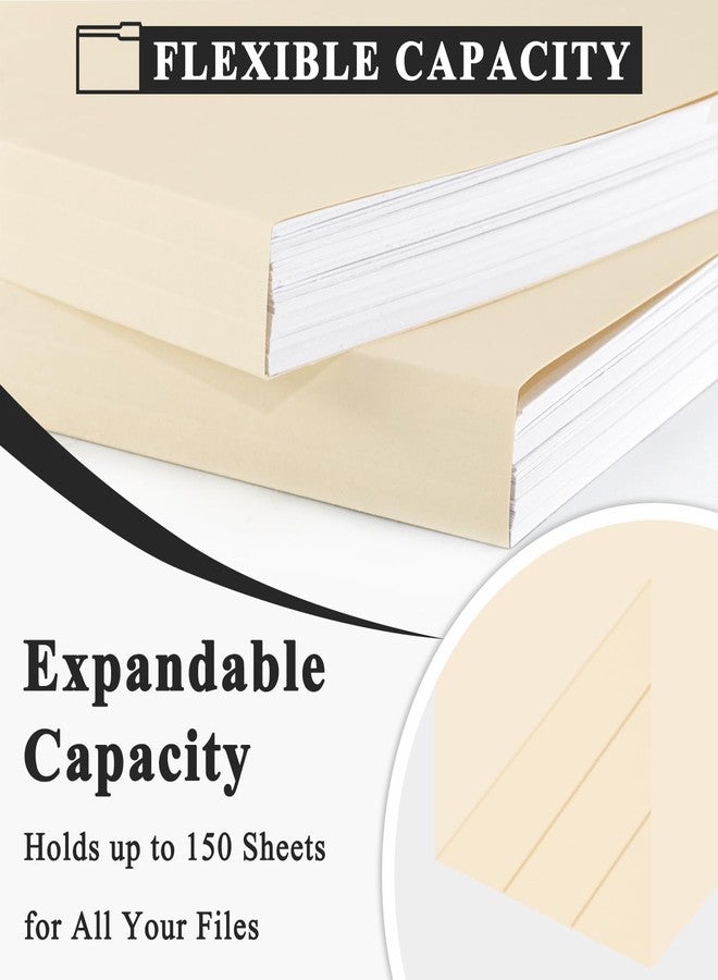 Manilaus Manila Folders 8.5 x 11 | 1/3 Cut File Folders Letter Size | Manilla File Folders 8.5 x 11 Pack of 100 | Heavy Duty Paper Folders for Documents, School, Classroom and Office Supplies. - Image 3