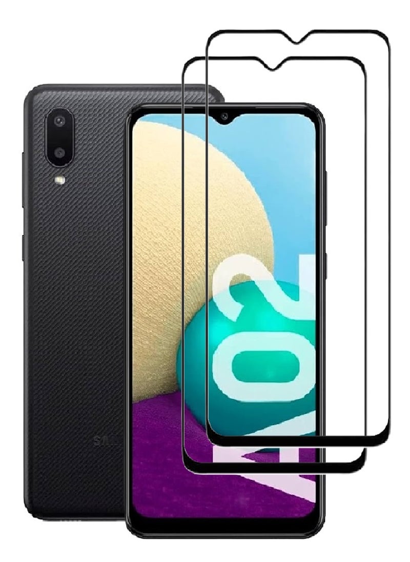 AINA 2 Pieces Tempered Glass Screen Protector 5D Designed For Samsung Galaxy A02 Full Glue Edge to Edge Full Screen Coverage And Bubble Free - Image 1