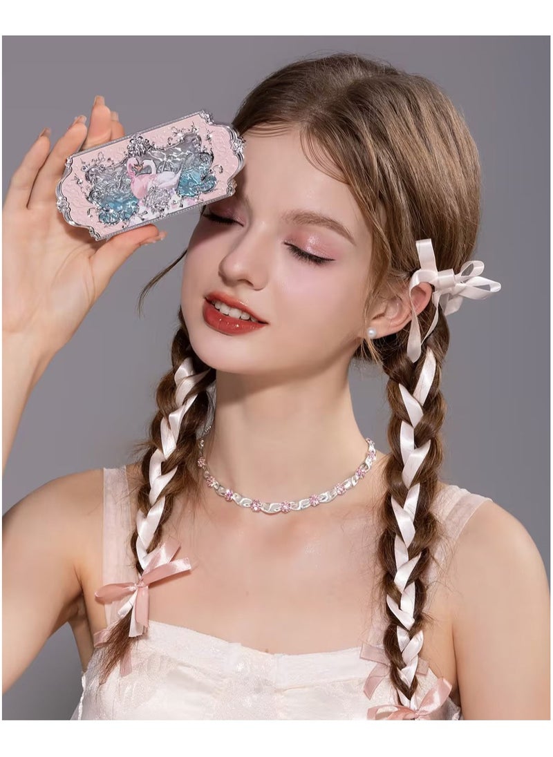 Flower Knows Swan Ballet 6-Color Eyeshadow Palette Delicate Matte Glow Shimmer Waterproof Eye Shadow Beauty Makeup Cosmetics, 6.5g (03 Pink Swan)  - Image 3