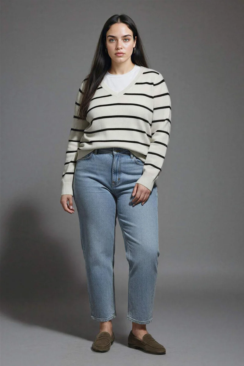ديفاكتو Relax Fit V-Neck Knit Pullover