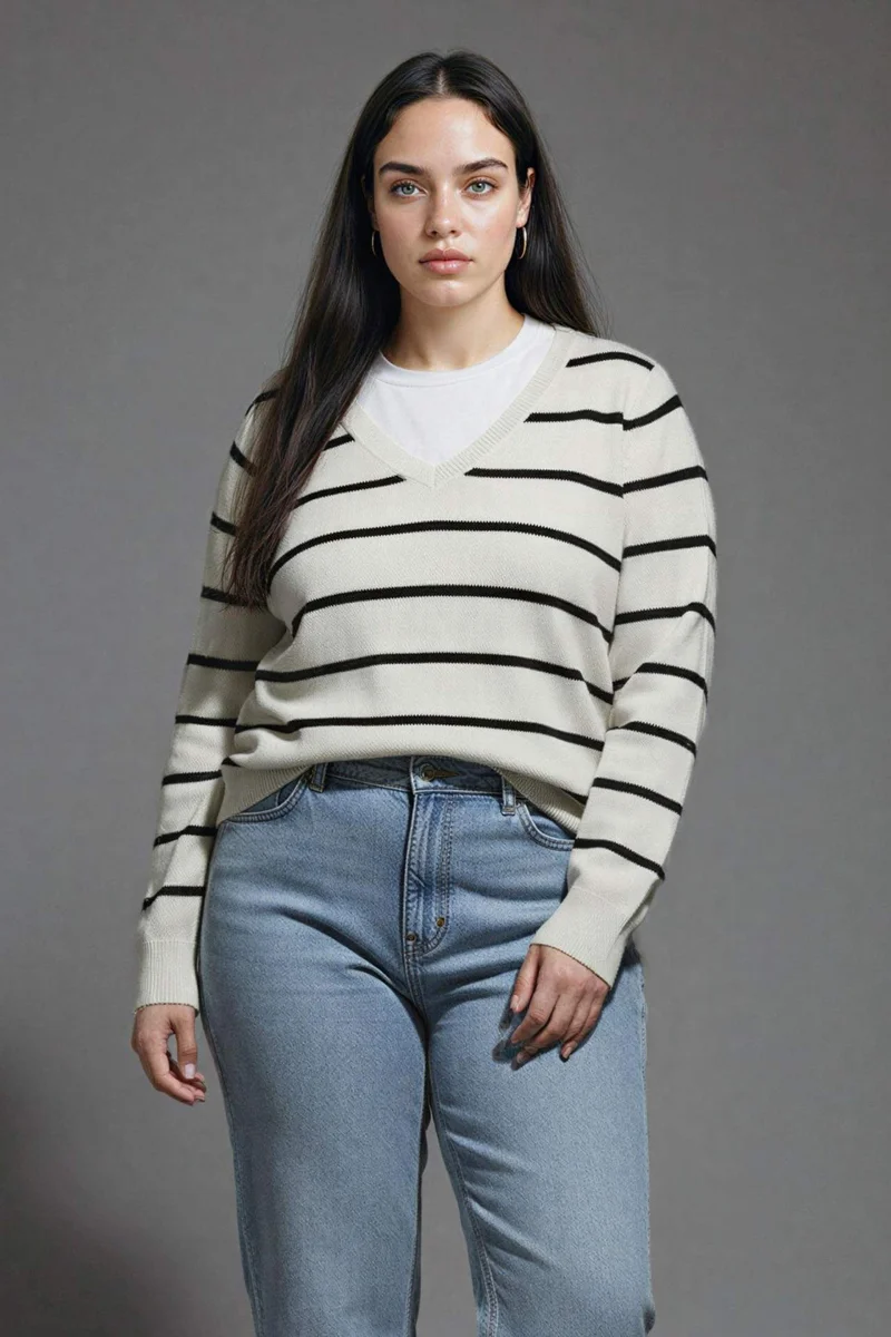 ديفاكتو Relax Fit V-Neck Knit Pullover