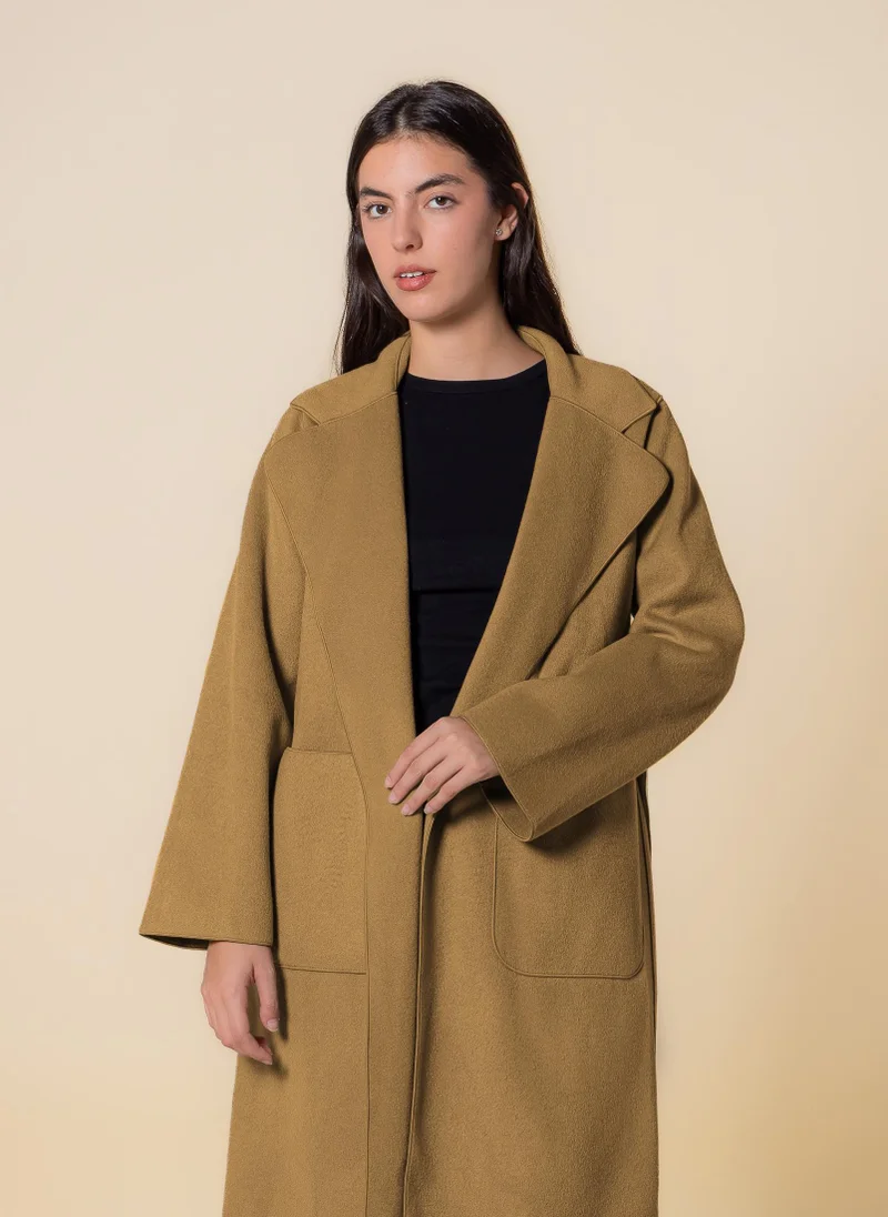 SHAPES DETAILED WOOL BLEND COAT