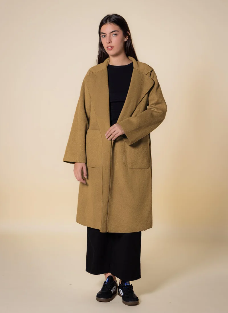 SHAPES DETAILED WOOL BLEND COAT