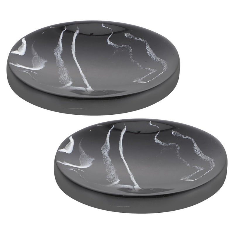 2Pcs Resin Soap Dish With Marble Pattern And Drainage Tray For Bathroom Shower Sink - Image 2