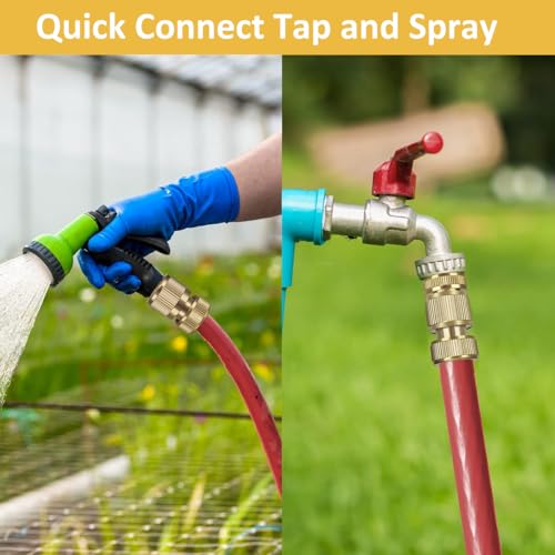 HASTHIP® 1/2" Water Hose Quick Connect - Multi-Tap Connector for Water Pipe Connector Joint - Heavy Duty Brass Garden Hose Quick Connect Fittings for Pressure Washers, Sprinkler & Watering Systems - Image 5