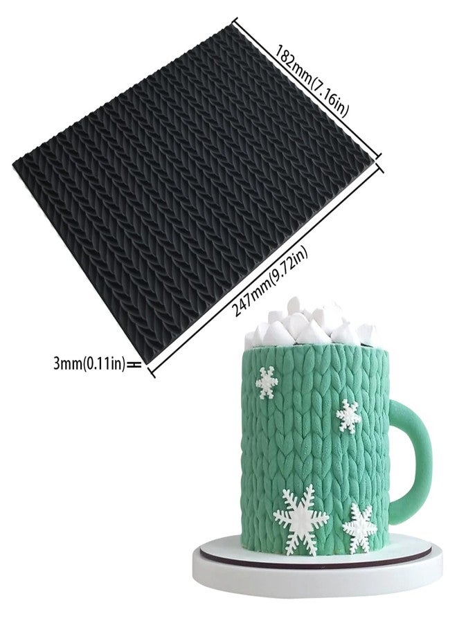 mostsom Silicone Lace Cake Molds Reusable Fondant Embossing Mats for Cake Decorating, Sweater Pattern, Cupcakes, Cookies, Chocolate - Food-Grade Non-Stick Baking Tools (C_ Sweater Pattern) - Image 2