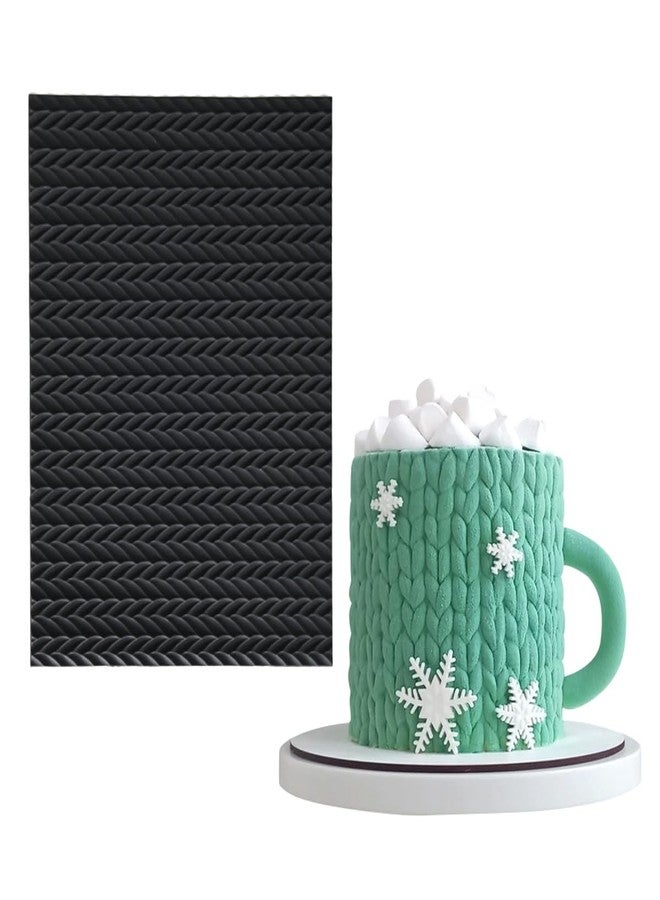 mostsom Silicone Lace Cake Molds Reusable Fondant Embossing Mats for Cake Decorating, Sweater Pattern, Cupcakes, Cookies, Chocolate - Food-Grade Non-Stick Baking Tools (C_ Sweater Pattern) - Image 1