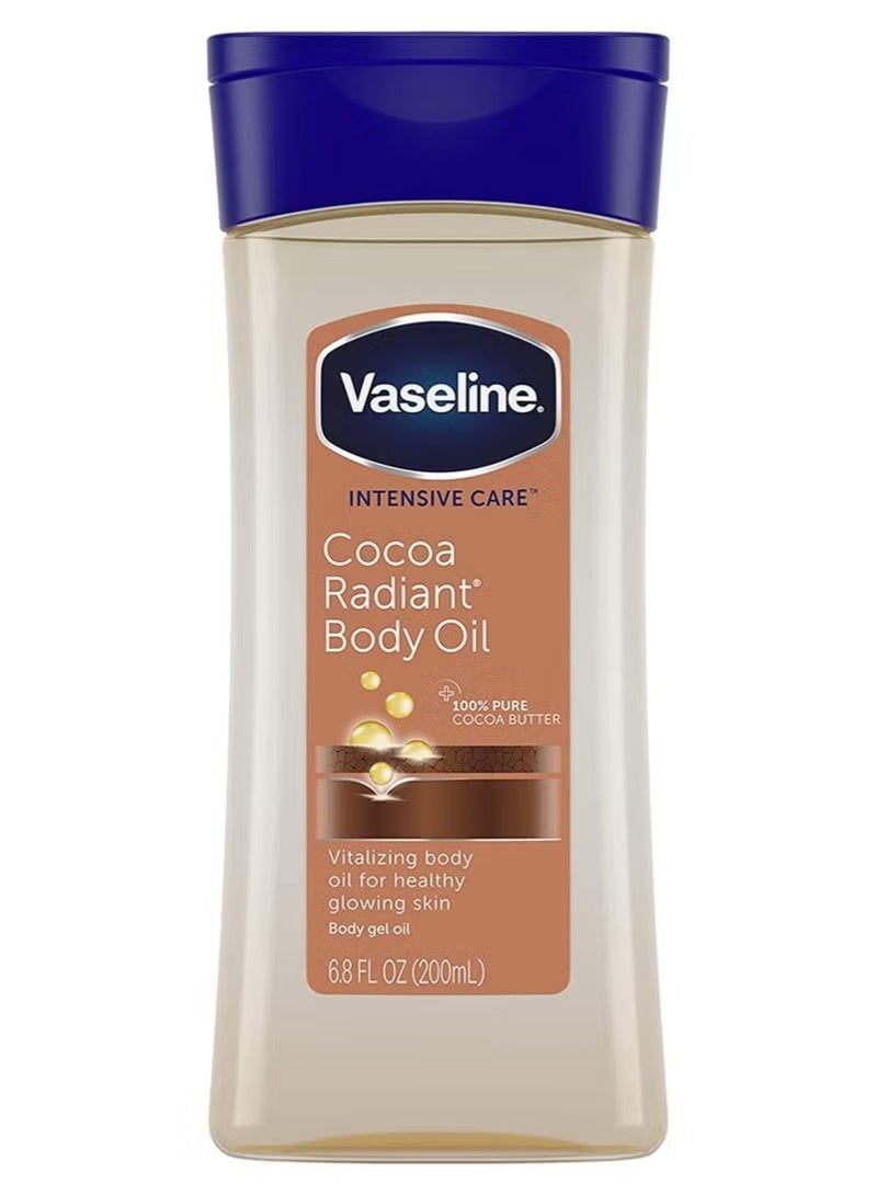 فازلين زيت الجسم "فازلين إنتنسيف كير" (Vaseline Intensive Care) بلمسة الكاكاو المشرقة - 200 مل | مع زبدة الكاكاو النقية | زيت هلامي (جل-أويل) لترطيب الجسم بعمق | يمنح البشرة إشراقة وتألقاً - Image 1
