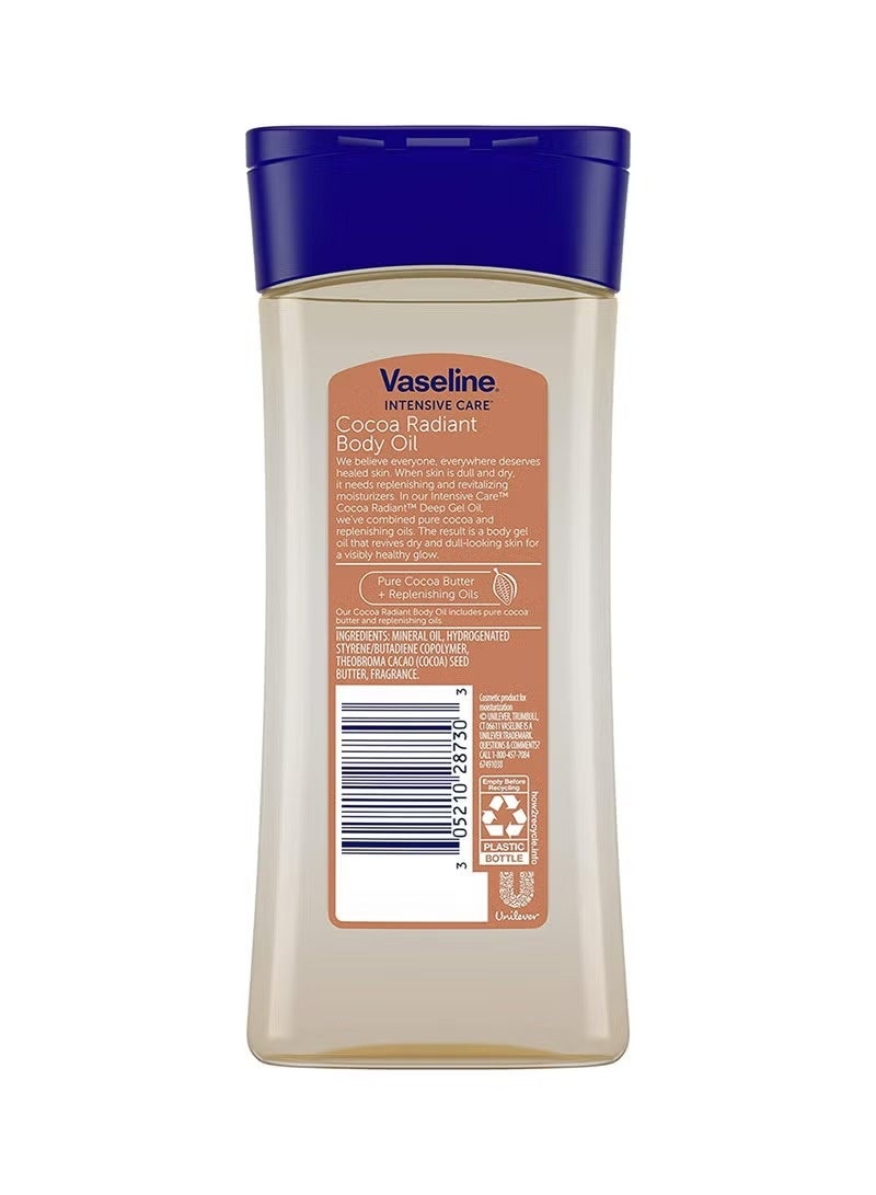 فازلين زيت الجسم "فازلين إنتنسيف كير" (Vaseline Intensive Care) بلمسة الكاكاو المشرقة - 200 مل | مع زبدة الكاكاو النقية | زيت هلامي (جل-أويل) لترطيب الجسم بعمق | يمنح البشرة إشراقة وتألقاً - Image 2