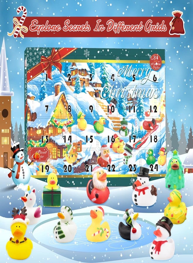 HBYDO Christmas Advent Calendar 2025 with 24 Rubber Ducks, 24 Days Countdown Blind Boxes Holiday Fun Rubber Ducky Bath Toys Set, Christmas Party Favor Xmas Surprise Gifts Boxes - Image 2