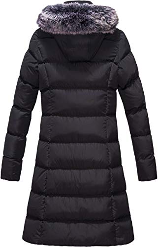 ELORA Heavyweight Women’s Winter Coat: Vegan Down Puffer, Warm, Mid-Length, Cargo Pockets, Faux Fur Hood,Black,X-Small - Image 2