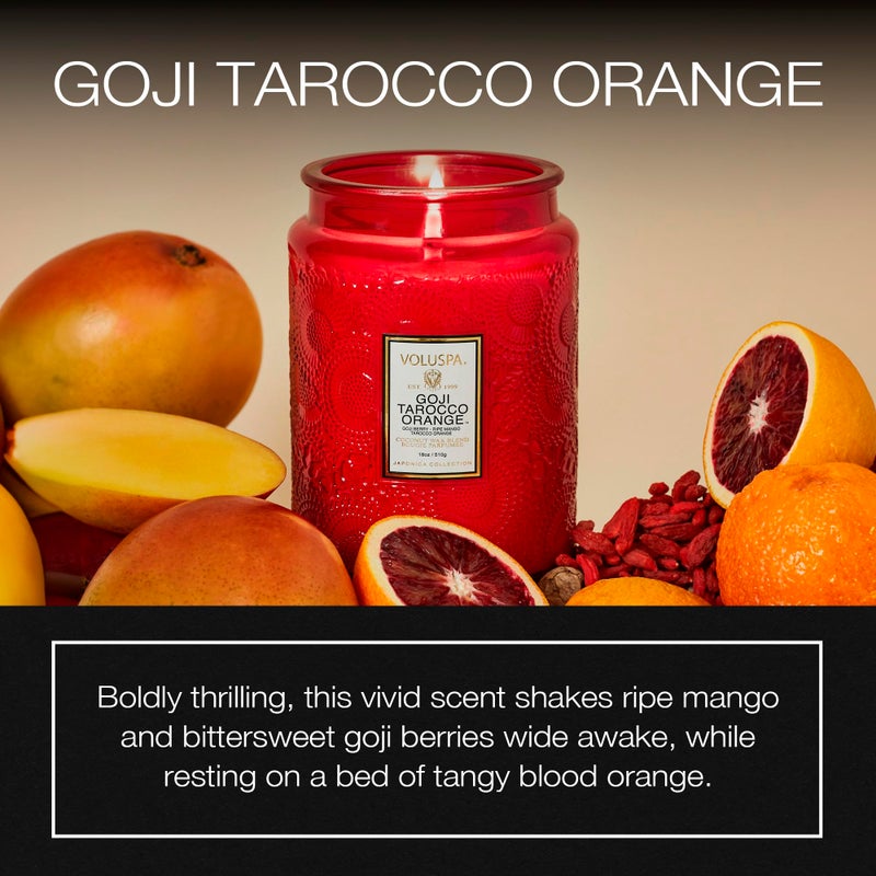 Voluspa Goji Tarocco Orange Candle, 18 oz, Coconut Wax Blend, Scented Candles for Home, 100 Hour Burn Time, Candle Jars - Image 2