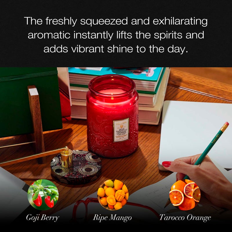 Voluspa Goji Tarocco Orange Candle, 18 oz, Coconut Wax Blend, Scented Candles for Home, 100 Hour Burn Time, Candle Jars - Image 3