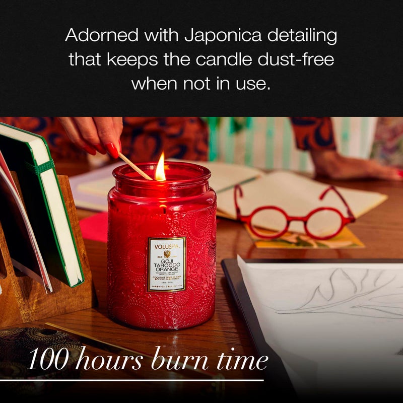 Voluspa Goji Tarocco Orange Candle, 18 oz, Coconut Wax Blend, Scented Candles for Home, 100 Hour Burn Time, Candle Jars - Image 5
