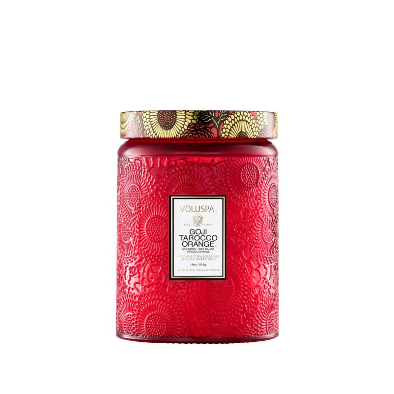 Voluspa Goji Tarocco Orange Candle, 18 oz, Coconut Wax Blend, Scented Candles for Home, 100 Hour Burn Time, Candle Jars - Image 1