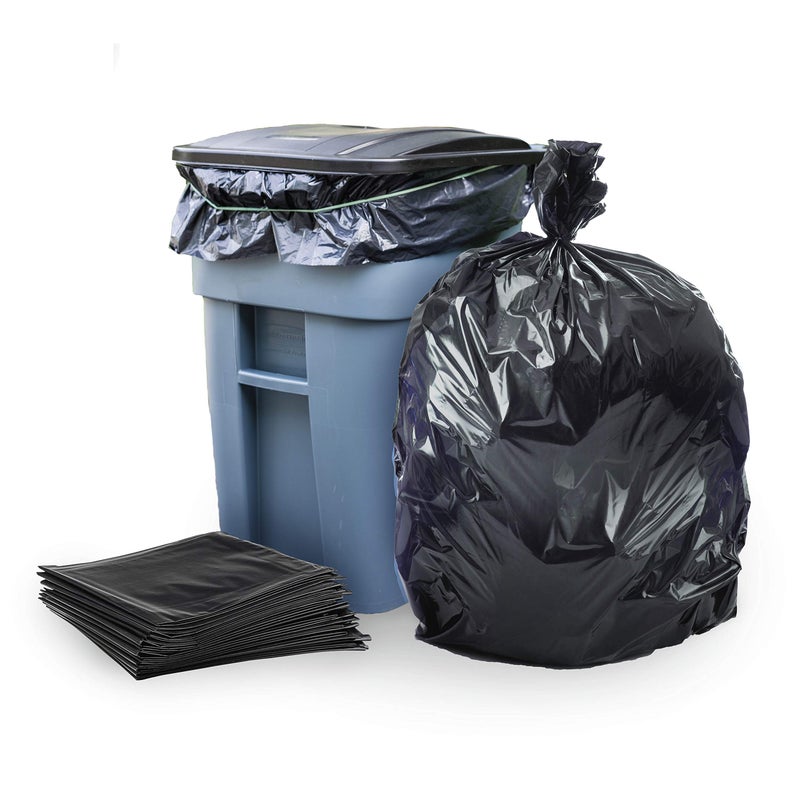 Plasticplace 65 Gallon Trash Bags 30 Mil Black Heavy Duty Garbage Can Liners 50 X 48 50Count
