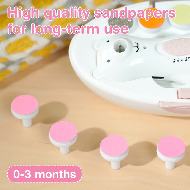 haakaa Electric Nail Trimmer Replacement Pads Baby Nail Trimmer Heads Compatible with All  Nail Trimmers, Suitable for 0-3 Months, Pink - Image 3