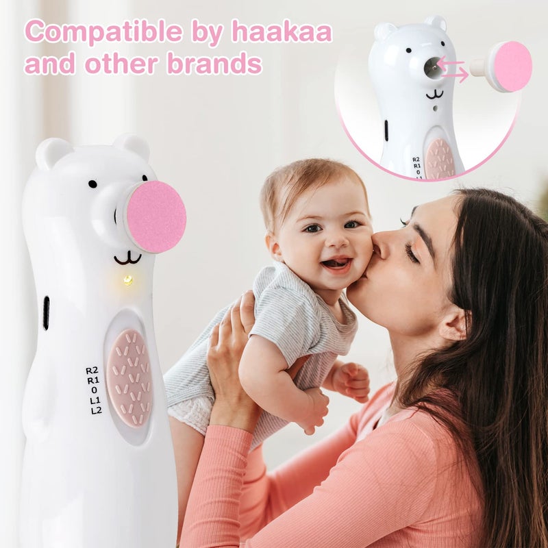 haakaa Electric Nail Trimmer Replacement Pads Baby Nail Trimmer Heads Compatible with All  Nail Trimmers, Suitable for 0-3 Months, Pink - Image 5