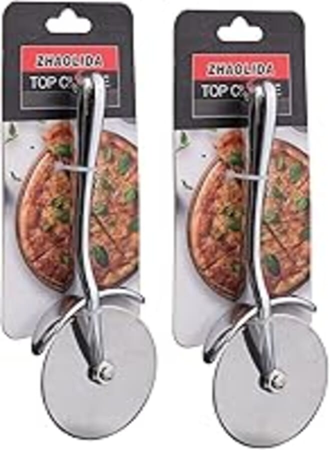 Zhaolida Stainless Steel Pizza Cutters Set Of 2 - Silver