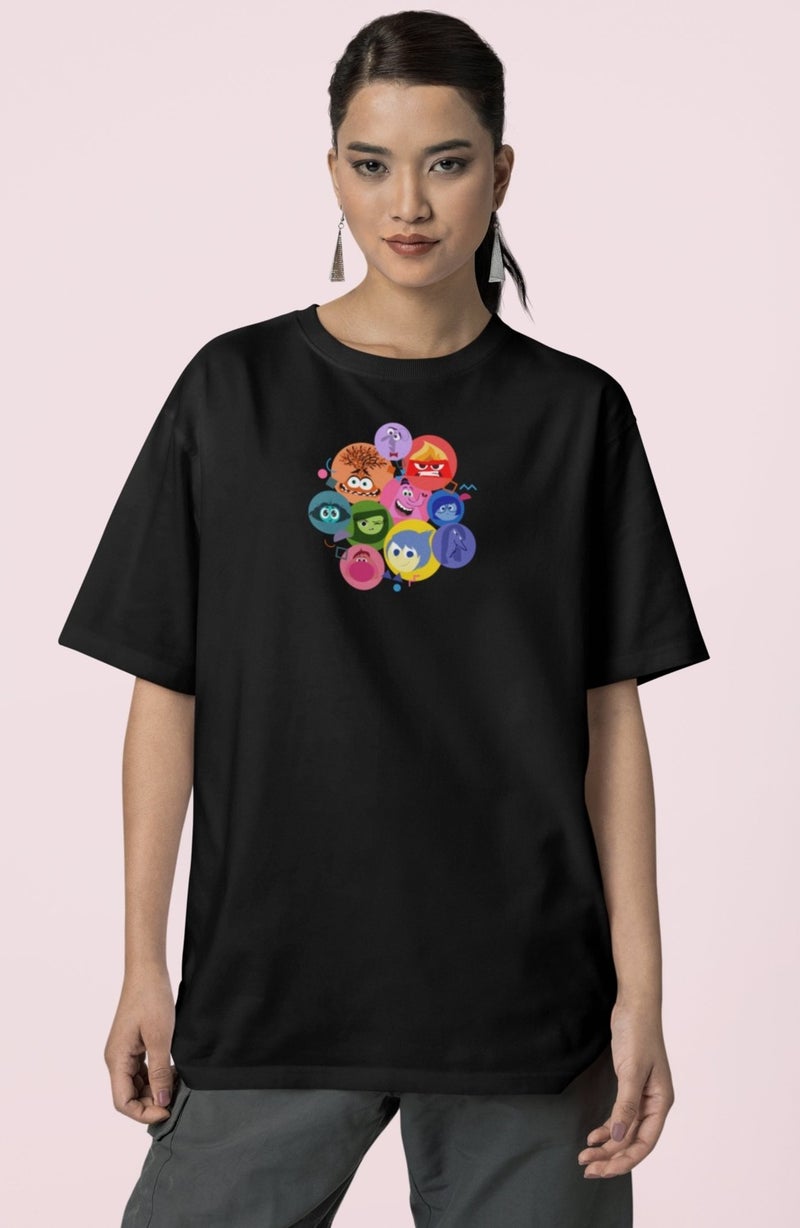 Fuddy Moda Fuddy Fashion Unisex Inside Out Today I Feel Back Printed T-Shirt, Oversize Inside Out Printed T-Shirt - Image 4