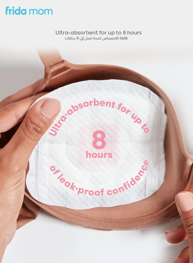 Frida Mom Ultra-Absorbent Nursing Pads | Leak-Proof Protection | 60 Individually Wrapped Pads | Dermatologist-Tested for Sensitive Skin | Contoured Fit | Up to 8 Hours Absorption | 3.2x10.2x26.7 cm - Image 3