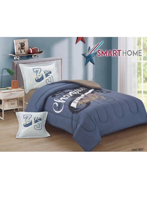 Children's bedding and quilt set with medium filling, consisting of 4 pieces, reversible elastic sheet, size 170 * 230 cm, for boys and girls