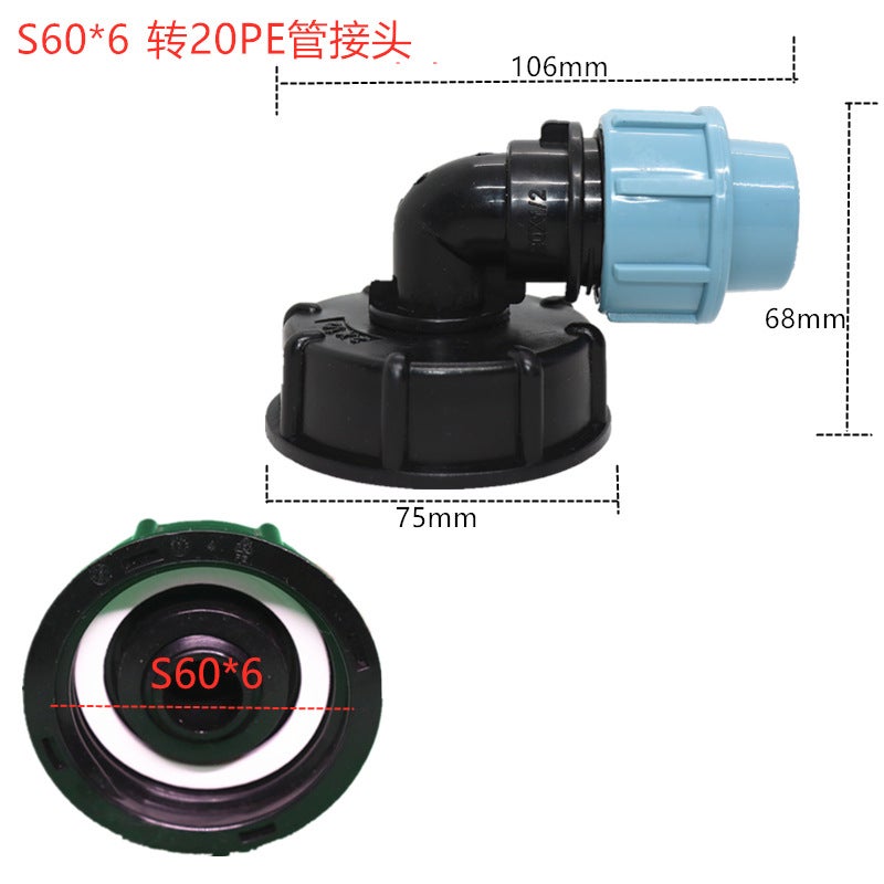 Plastic Barrel Connector Ibc Ton Barrel Connector Ton Barrel Fittings Garden Pipe Connector Elbow Ton Barrel Tee Valve - Image 1