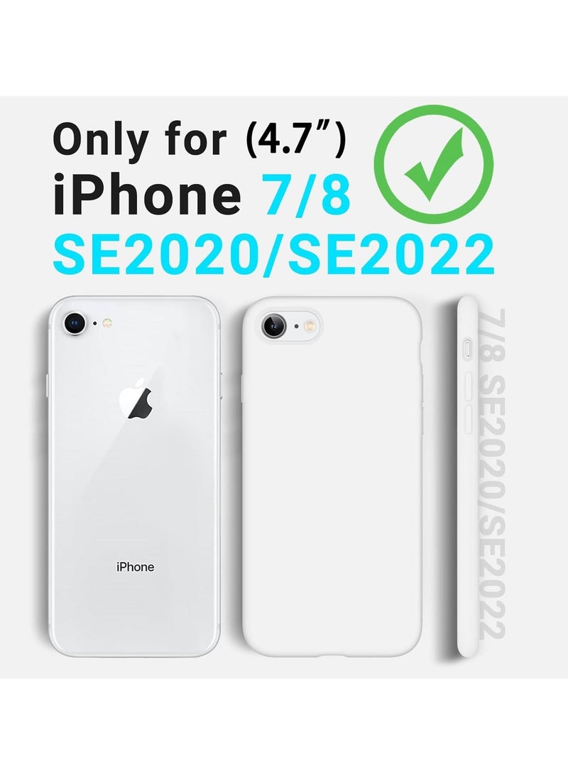 Compatible with iPhone 7/8/Se 2020/2022 Case 4.7 Inch Slim Liquid Silicone 4 Layers Soft Gel Rubber Shockproof Protective Phone Case with Anti Scratch Microfiber Lining (White) - Image 4