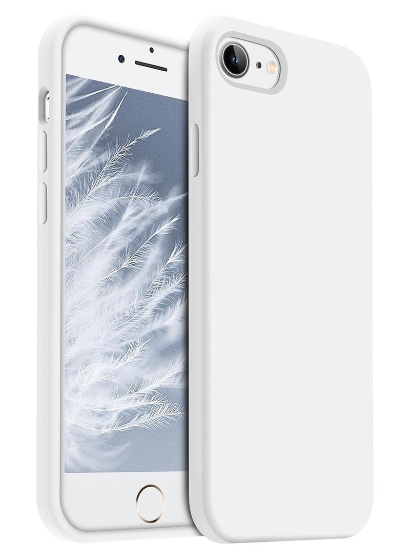 Compatible with iPhone 7/8/Se 2020/2022 Case 4.7 Inch Slim Liquid Silicone 4 Layers Soft Gel Rubber Shockproof Protective Phone Case with Anti Scratch Microfiber Lining (White) - Image 1