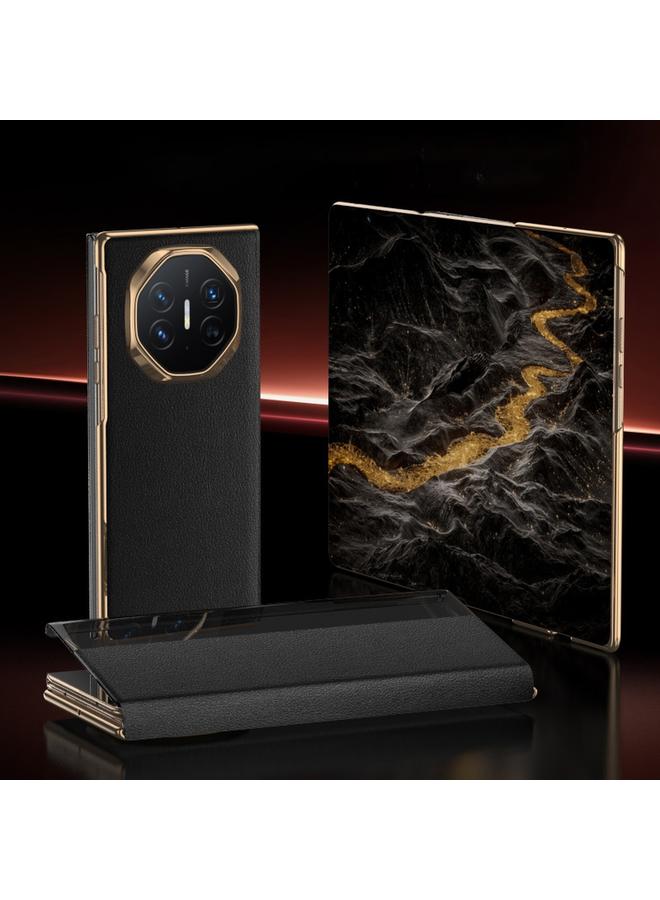 اس-توب جراب هاتف Huawei Mate XT Ultimate Smart Side View من الجلد العادي مع نافذة عرض جانبية - Image 2