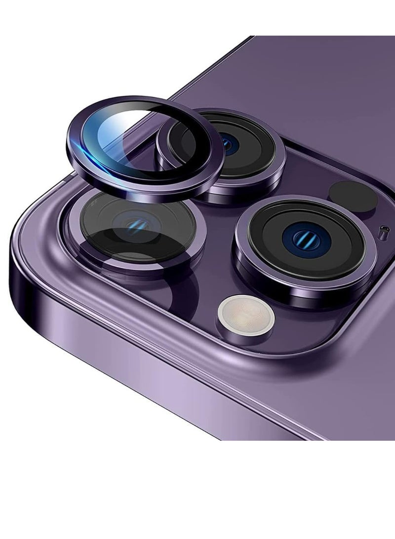 Camera Lens Protector Compatible with Apple iPhone 14 pro / 14 Pro Max, Premium Tempered Glass Circle Film, Aluminum Alloy Full Fit Lens Ring Cover [Anti-Scratch]  - Image 1