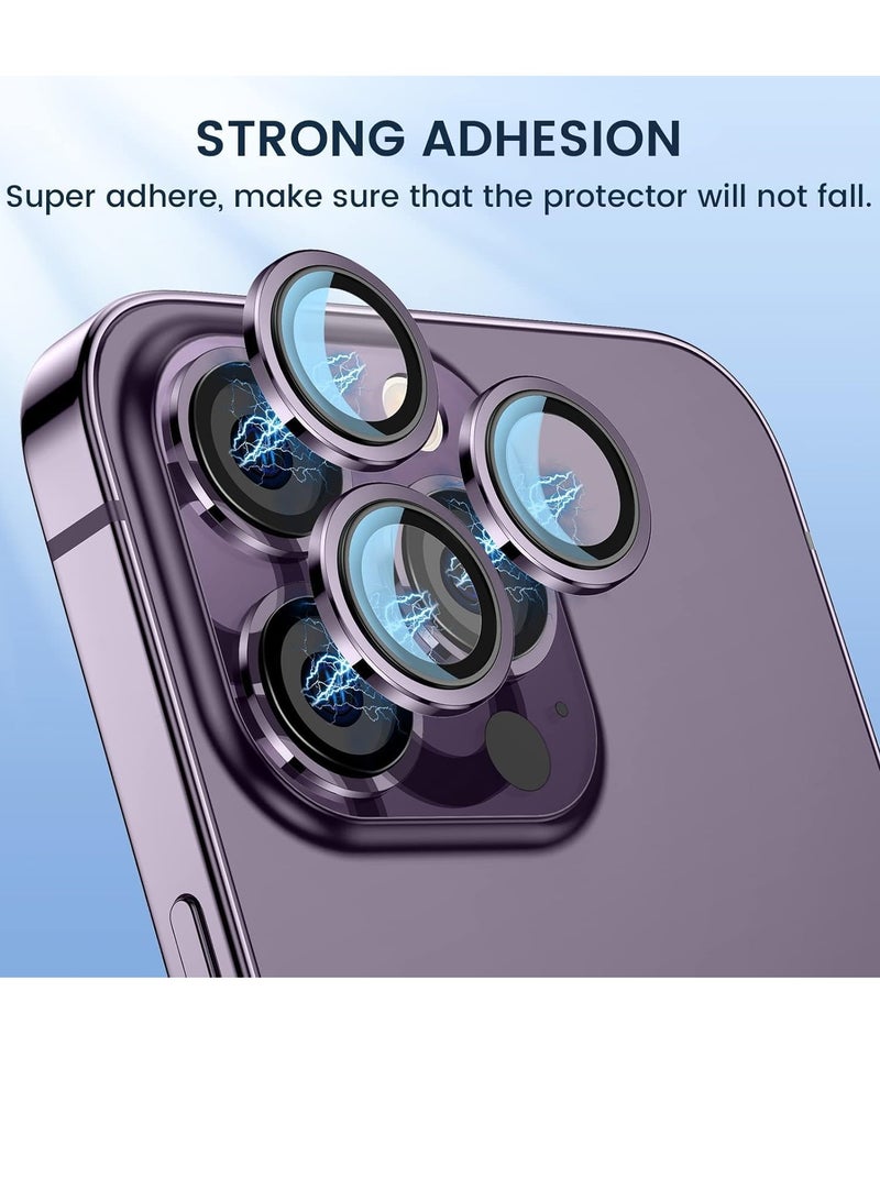 Camera Lens Protector Compatible with Apple iPhone 14 pro / 14 Pro Max, Premium Tempered Glass Circle Film, Aluminum Alloy Full Fit Lens Ring Cover [Anti-Scratch]  - Image 2