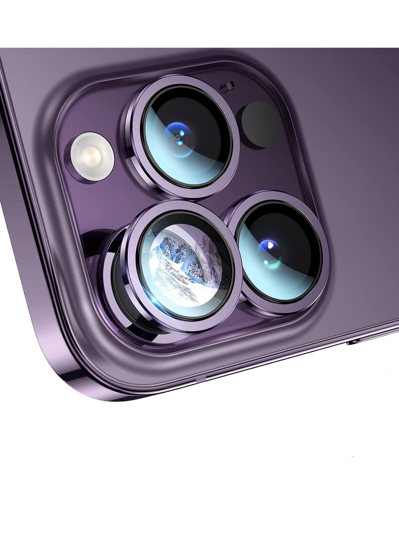 Camera Lens Protector Compatible with Apple iPhone 14 pro / 14 Pro Max, Premium Tempered Glass Circle Film, Aluminum Alloy Full Fit Lens Ring Cover [Anti-Scratch]  - Image 3