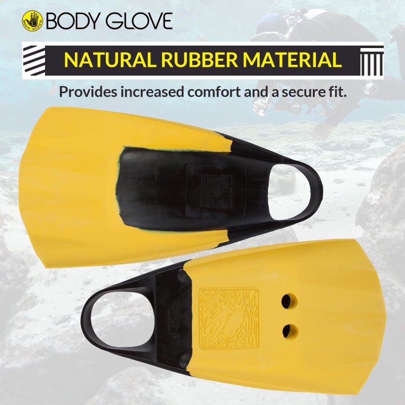 Body Glove Floating Fins for Adults, Natural Rubber Bodyboard Fins, Lightweight Flippers for Swimming, Snorkeling, Scuba Diving, Surfing, Bodyboarding - Image 2